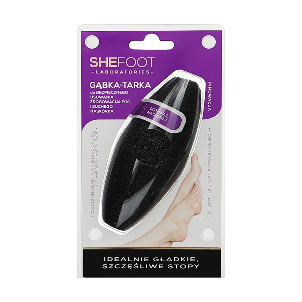 Губка-тертка для ніг SheFoot Flexible Sponge Foot File чорна, 1 шт